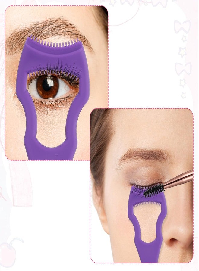 Elegaperma Mascara Guard for Eyelashes,3 Pcs Mascara Shield Guard with 2 in 1 Eyelash Comb Separator,Reusable Makeup Tool Set,Make Natural Eyelook,Beginners Friendly for Women(Pink+Black) - Image 3